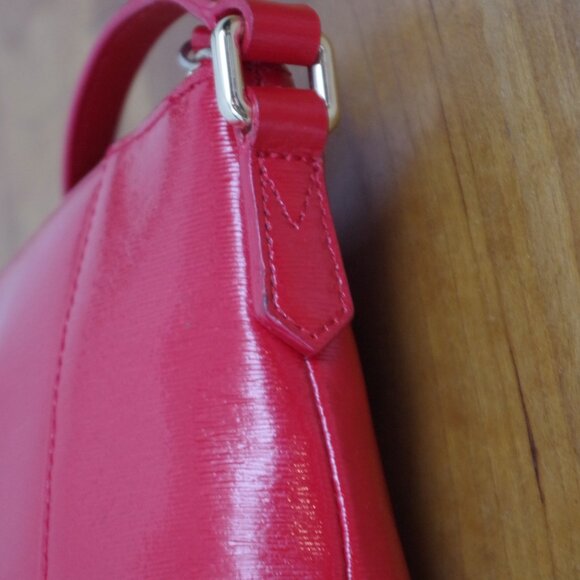 Cole Haan Red Patent Textured Leather Crossbody Purse - Picture 7 of 11